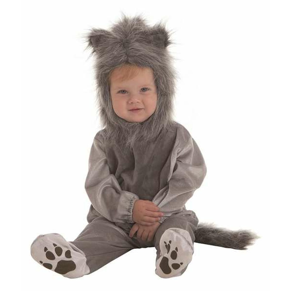 Conjunto de disfraz de gato bebé gris (2 piezas)