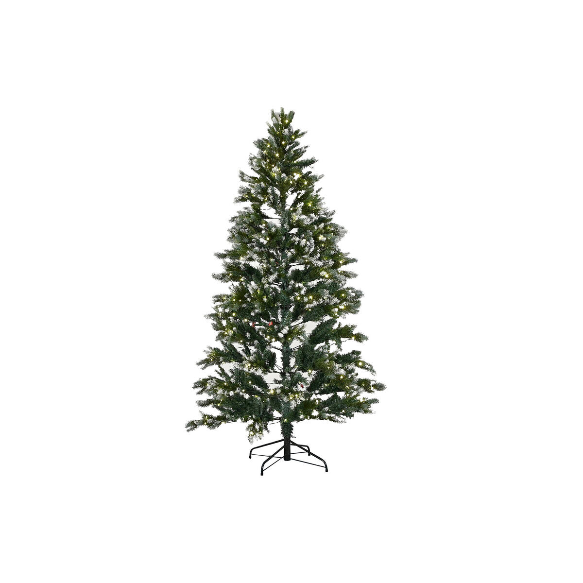 Árbol de Navidad Verde Metal Polietileno con Efecto Nieve 130x130x210 cm