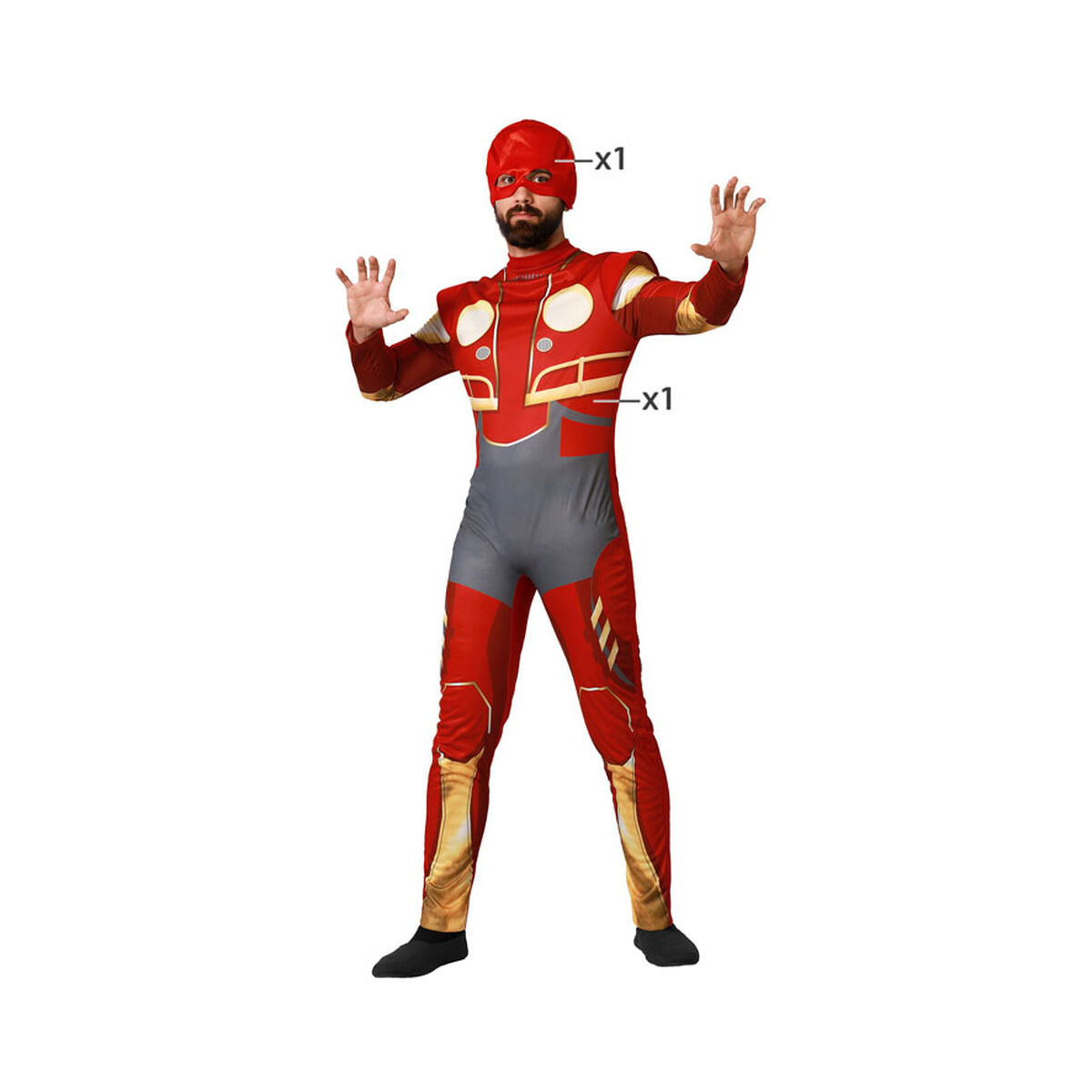 Adult Red Comic Hero Costume