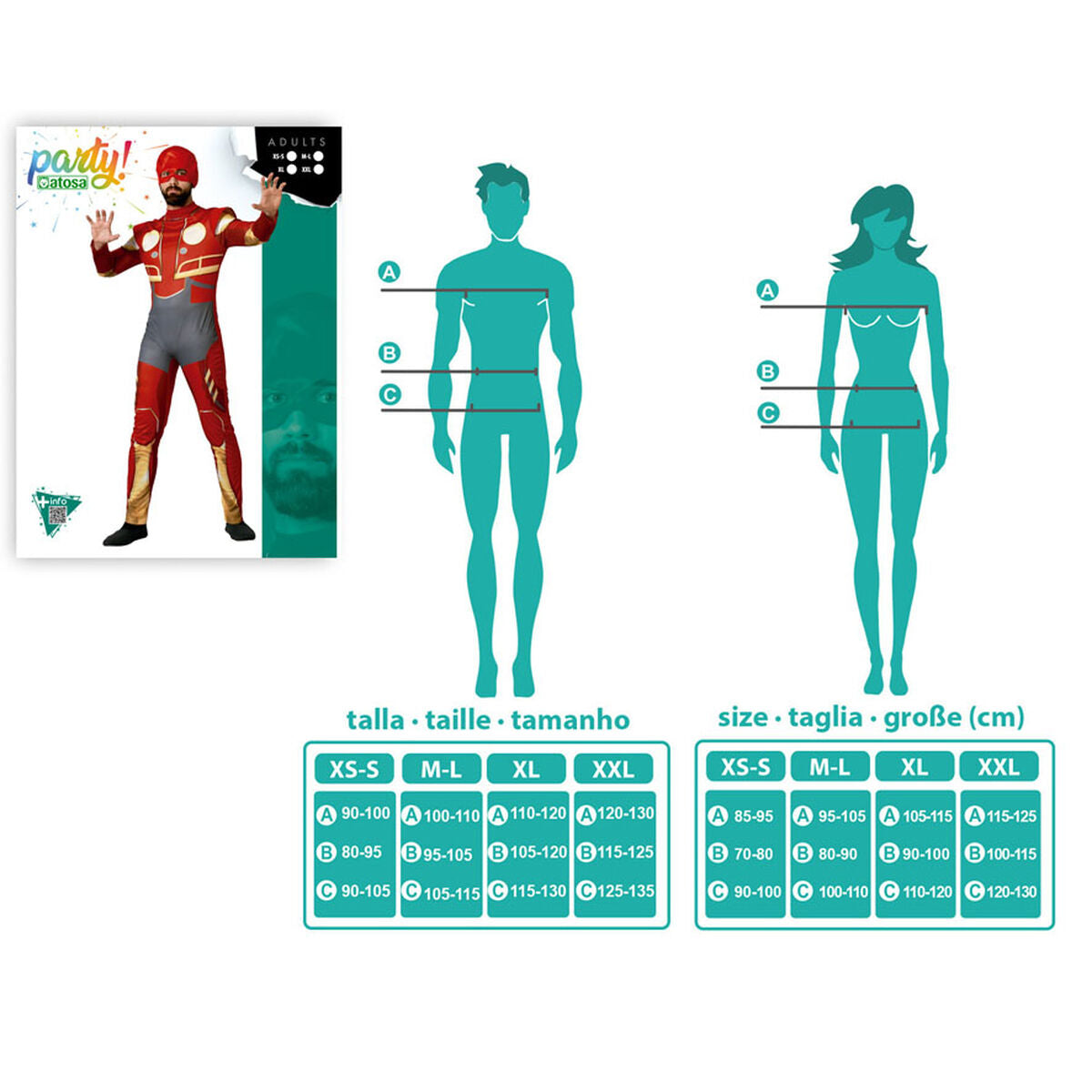 Adult Red Comic Hero Costume
