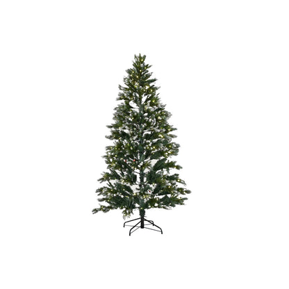 Árbol de Navidad Verde Metal Polietileno con Efecto Nieve 130x130x210 cm
