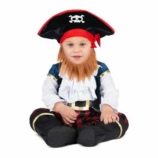 Disfraz de pirata para bebé, 4 piezas, color negro