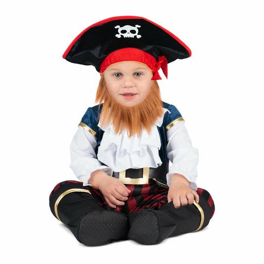 Disfraz de pirata bebé caribeño blanco y rojo