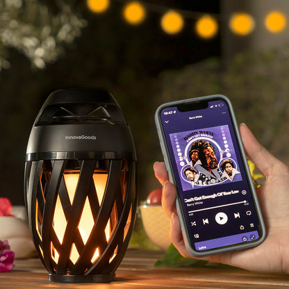 Altavoz inalámbrico con LED con efecto de llama