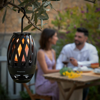 Altavoz inalámbrico con LED con efecto de llama