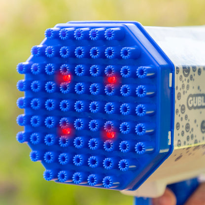 Pistola de burbujas gigante XL con luces LED para divertirse al aire libre