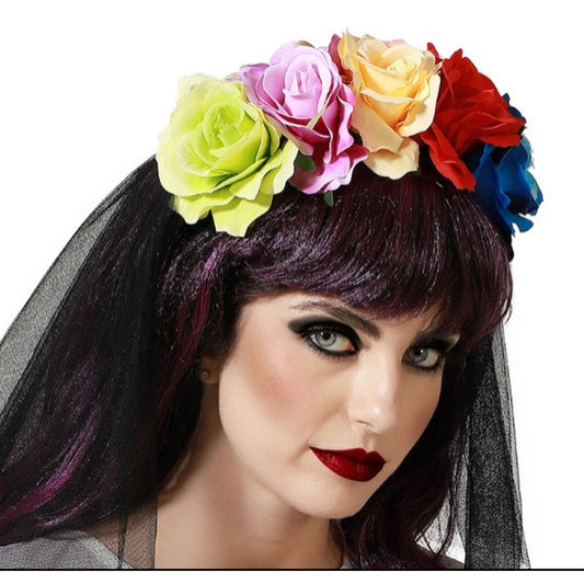 Diadema de flores de Halloween