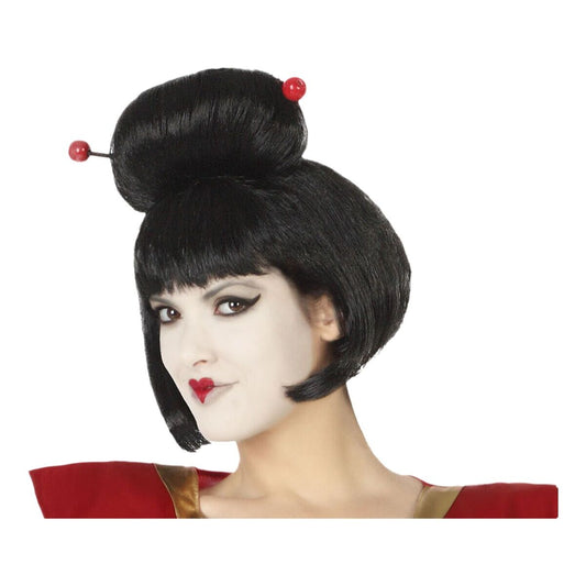Peluca de geisha negra